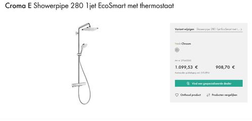 Hansgrohe opbouw regendouche  -20%, Doe-het-zelf en Bouw, Sanitair, Nieuw, Douche, Chroom, Ophalen