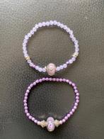2 kralenarmbanden lila, Bijoux, Sacs & Beauté, Bracelets, Envoi, Avec bracelets à breloques ou perles, Élastique, Violet