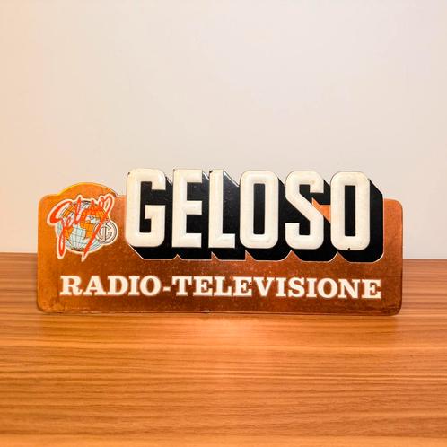 VINTAGE RECLAMEBORD RADIO TV GELOSO ORIGINEEL JAREN ’60, Verzamelen, Merken en Reclamevoorwerpen, Gebruikt, Reclamebord, Verzenden