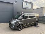 FORD TRANSIT CUSTUM DUBBEL CABINE AUTOMAAT AIRCO NAVI FULL, Stof, 4 cilinders, 2500 kg, Zwart