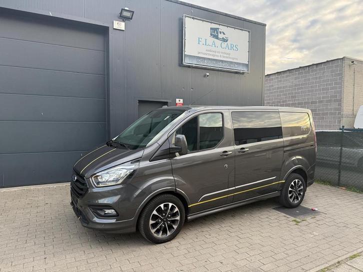 FORD TRANSIT CUSTUM DUBBEL CABINE AUTOMAAT AIRCO NAVI FULL, Auto's, Bestelwagens en Lichte vracht, Bedrijf, Te koop, ABS, Achteruitrijcamera