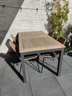 Terrastafel met 4 stoelen, Tuin en Terras, Ophalen, Zo goed als nieuw, Aluminium