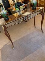 Prachtige marqueterie sidetable vol met brons 1m20 breed, Antiek en Kunst, Ophalen