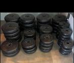Lot de barres de musculation et disques, Ophalen, Gebruikt