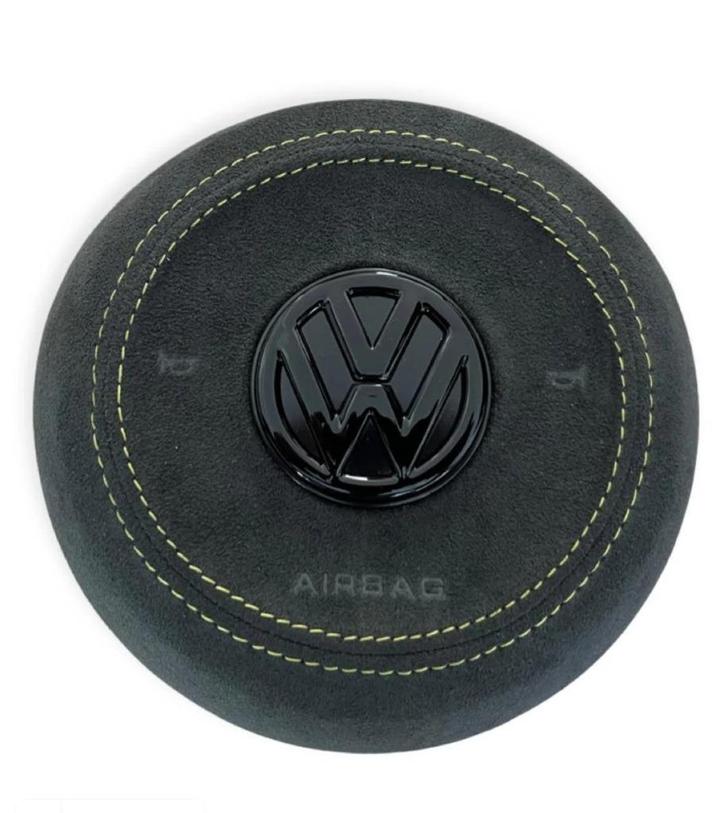 Volkswagen airbag cover alcantara geel zwart R GTI, Auto-onderdelen, Besturing, Volkswagen, Nieuw, Ophalen of Verzenden