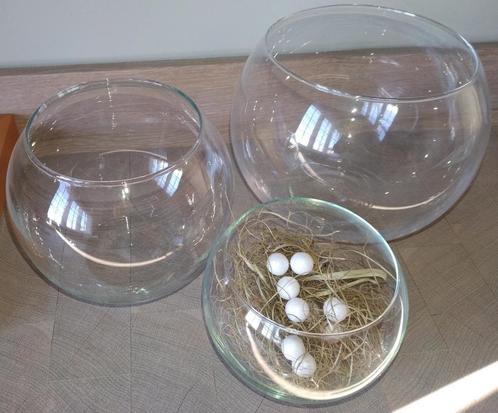 Te koop: 3 glazen decoratie bollen, Antiek en Kunst, Antiek | Glaswerk en Kristal, Ophalen