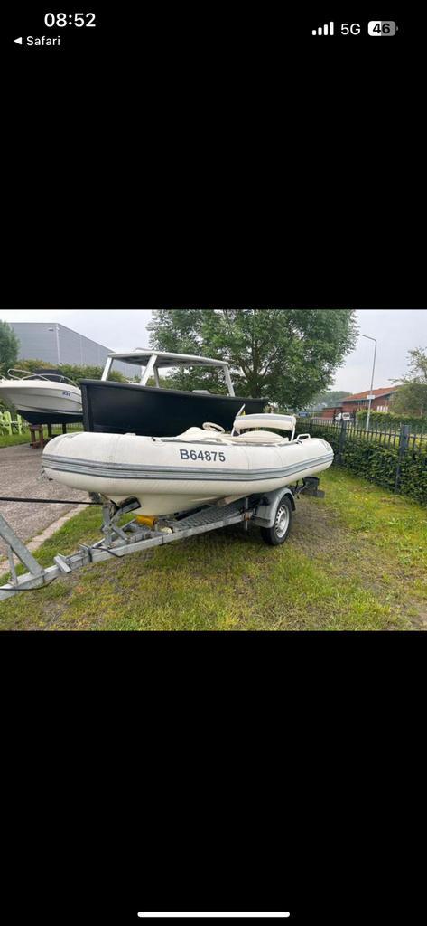 Zodiac Projet 350, Watersport en Boten, Speedboten, Gebruikt, 3 tot 6 meter, Benzine, 70 tot 120 pk, Polyester, Binnenboordmotor