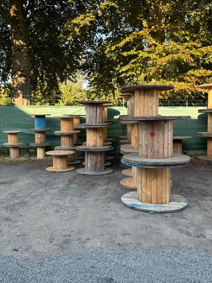 Kabelhaspels/ houten bobijnen, Huis en Inrichting, Tafels | Statafels, Gebruikt, Ophalen