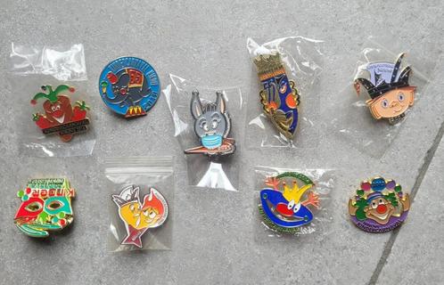 Carnaval pins Kindercarnaval pins Ninove 9 stuks nieuw NOTK, Verzamelen, Speldjes, Pins en Buttons, Nieuw, Speldje of Pin, Overige onderwerpen