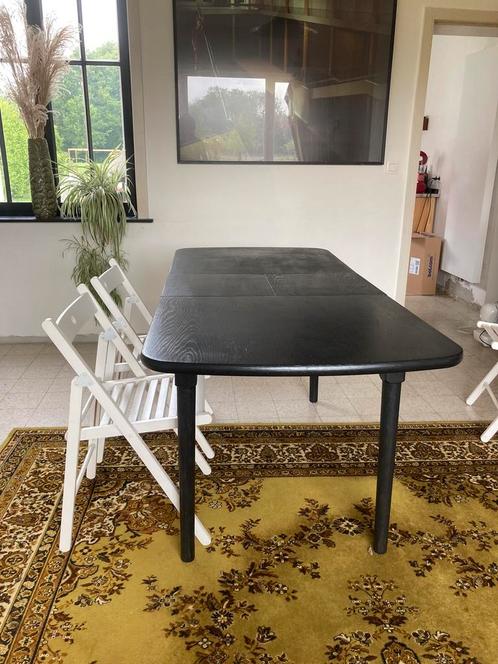 Zwart houten tafel 180x80 x76, Maison & Meubles, Tables | Tables à manger, Utilisé, 50 à 100 cm, Cinq personnes ou plus, Rond