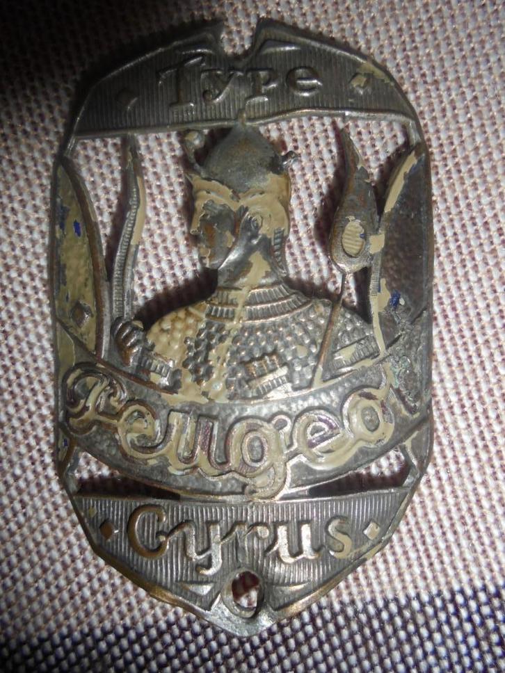 balhoofdplaatje type peugeot cyrus kopmerk fietsplaatje, Antiek en Kunst, Curiosa en Brocante, Ophalen of Verzenden