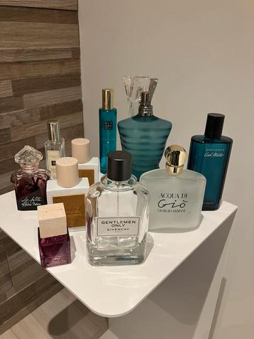 Pakket 11 parfum flessen Davidoff Guerlain Givenchy Armani beschikbaar voor biedingen