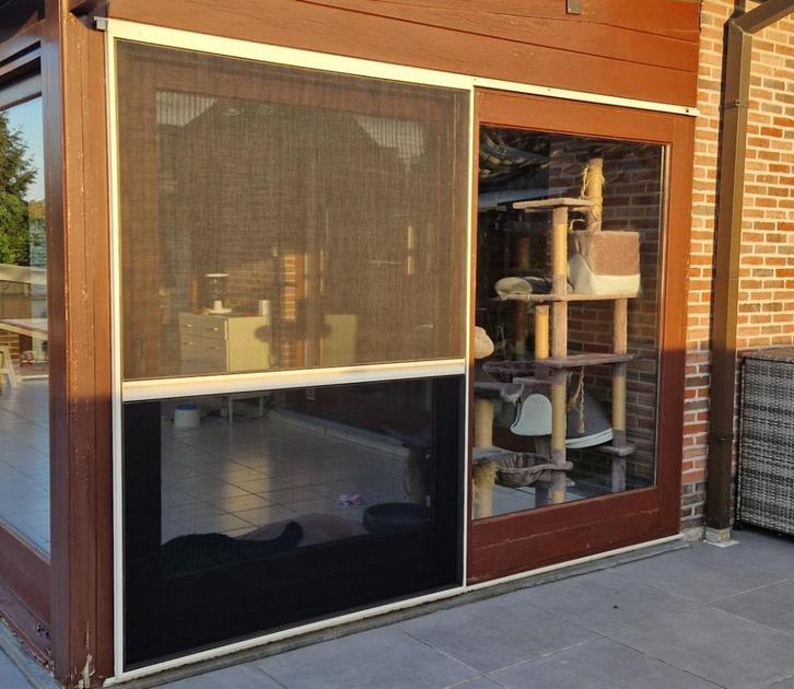 Vliegenraam/hor met petgaas, Doe-het-zelf en Bouw, Deuren en Vliegenramen, Gebruikt, Hordeur, 200 tot 215 cm, 120 cm of meer, Kunststof