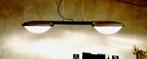 Vintage Philips dubbele hanglamp, Gebruikt, Vintage, Ophalen of Verzenden, Glas