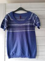 Blauw t-shirt met hartjesmotief maat L, Maat 42/44 (L), Ophalen of Verzenden, Korte mouw, Gedragen