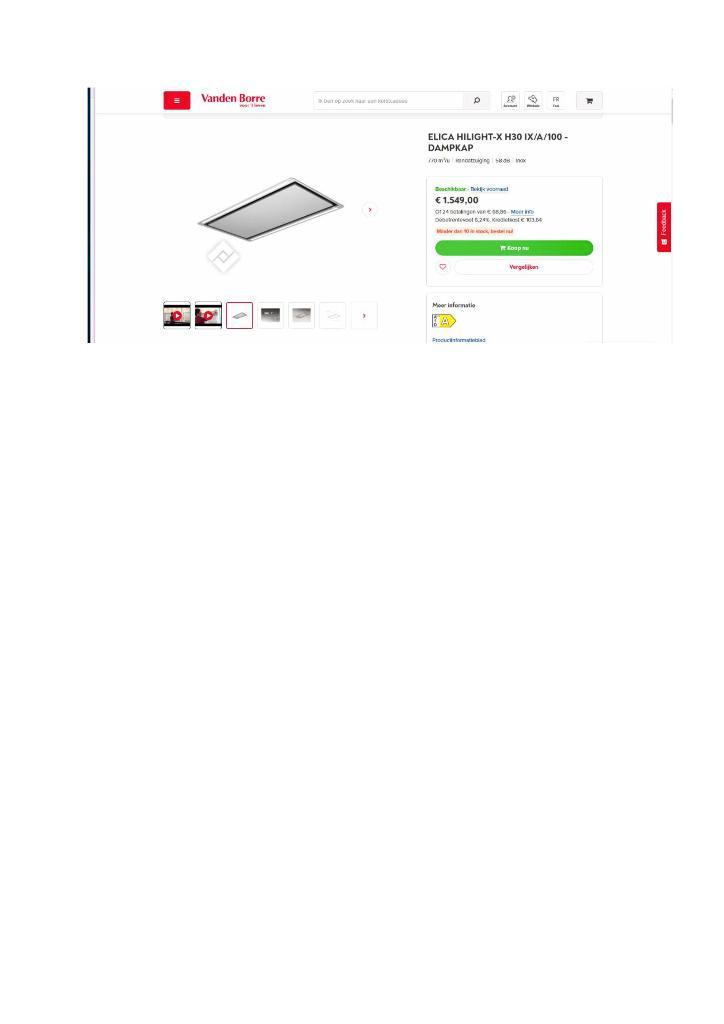 nouvelle hotte Elica, Electroménager, Hottes, Neuf, Encastré, 600 à 800 m³/h, Moteur, Recyclage, Enlèvement