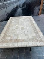 Natuursteen tafel, Tuin en Terras, Tuintafels, Ophalen, Zo goed als nieuw, Aluminium