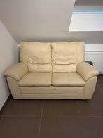 Lederen tweezit, Huis en Inrichting, Zetels | Zetels, Ophalen, Gebruikt, Tweepersoons, Rechte bank