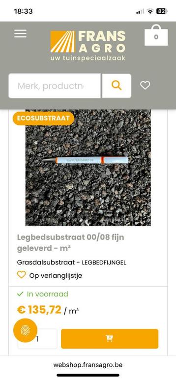 Legbedsubstraat steenpuin kiezel beschikbaar voor biedingen