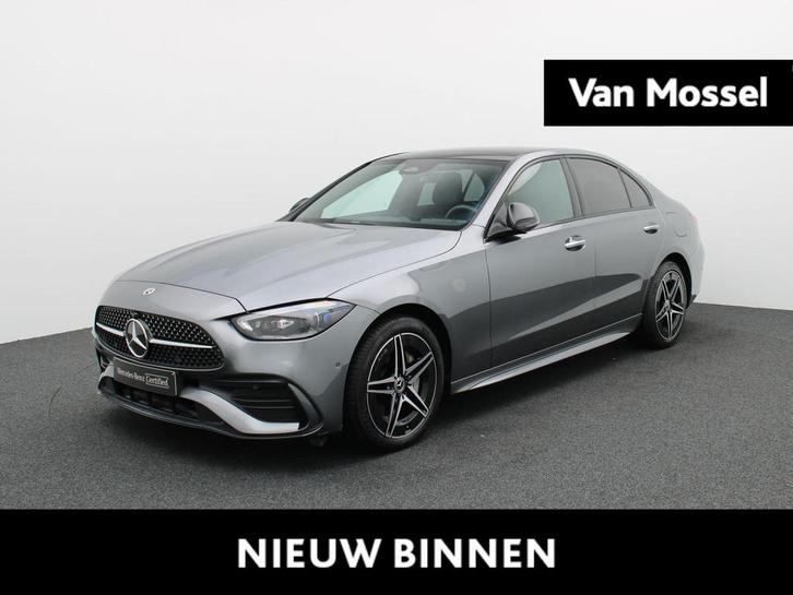 Mercedes-Benz C 300 e AMG Line + LEDER + BURMESTER + PANO DA, Auto's, Mercedes-Benz, Bedrijf, Te koop, C-Klasse, 360° camera, Bluetooth
