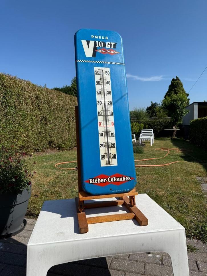 V10 GT Kléber thermometer blik geen emaille, Verzamelen, Merken en Reclamevoorwerpen, Gebruikt, Reclamebord, Ophalen of Verzenden