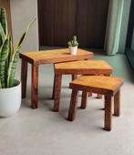 Prachtige mimiset brutalistische bijzettafels, Huis en Inrichting, Ophalen of Verzenden, Zo goed als nieuw, Brutalisme