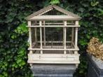 antieke houten VOGELKOOI groot model vogelhuis, Ophalen
