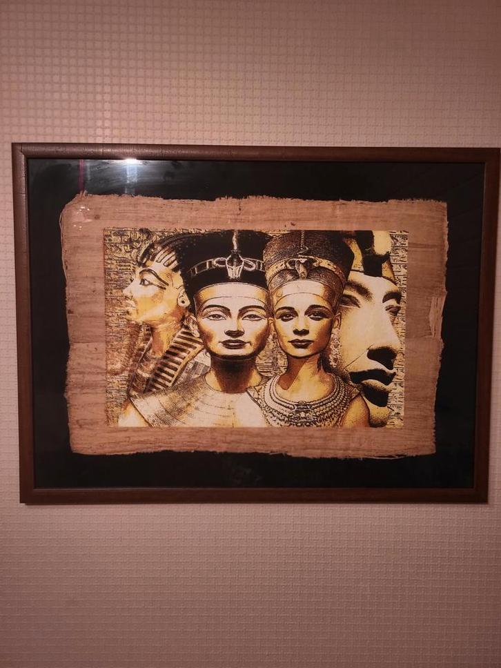 Egyptisch perkament ingekaderd, Antiek en Kunst, Kunst | Schilderijen | Abstract, Ophalen