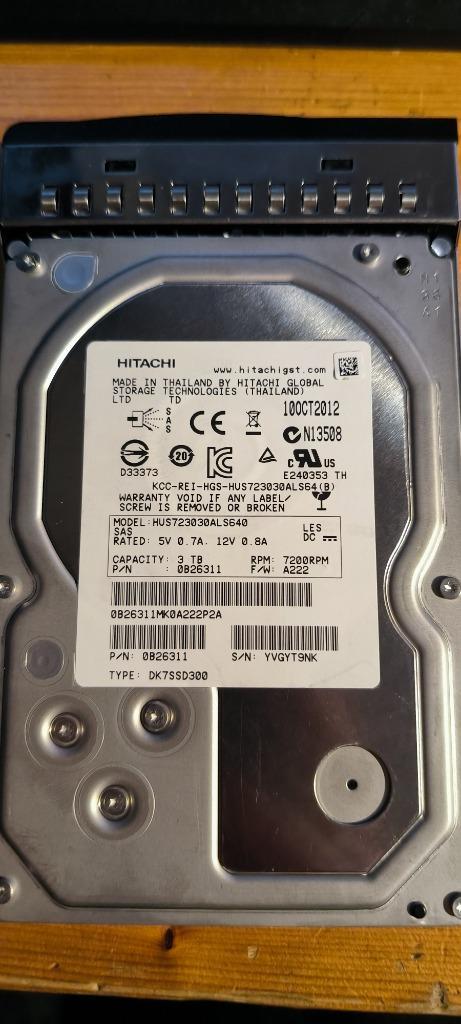 hitachi sas hdd 3tb, Computers en Software, Harde schijven, Gebruikt, Server, Intern, HDD, SAS, Ophalen