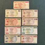 9 verschillende Biljetten Zimbabwe - F tot XF+ - Mix, Postzegels en Munten, Bankbiljetten | Afrika, Verzenden, Zimbabwe, Los biljet
