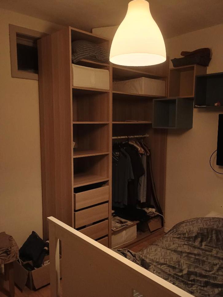 Ikea kleerkast Pax, Huis en Inrichting, Kasten | Kleerkasten, Gebruikt, 200 cm of meer, 100 tot 150 cm, 50 tot 75 cm, Met lade(s)