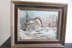 Schilderij winterlandschap, Antiek en Kunst, Ophalen of Verzenden