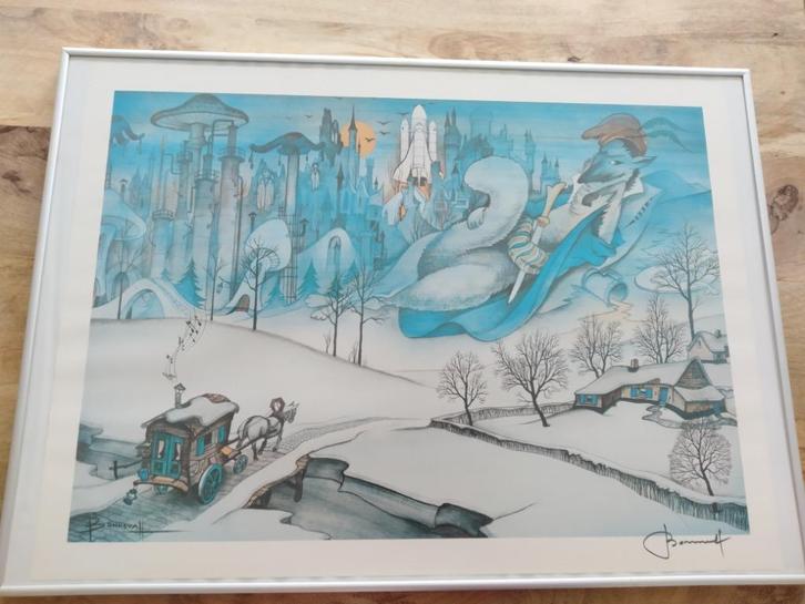 Gesigneerde druk Bonnevalle, Antiquités & Art, Art | Lithographies & Sérigraphies, Enlèvement