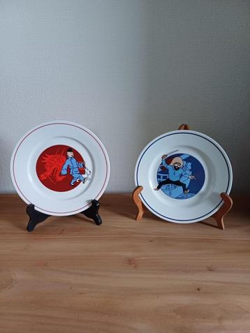 2 sierborden Porcelain Kuifje Tin-Tin Hergé zie beschrijving beschikbaar voor biedingen