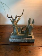 Sculpture de cerf +-1930 (bois ressoudé !)18x9x20cm ht, Antiquités & Art, Antiquités | Bronze & Cuivre