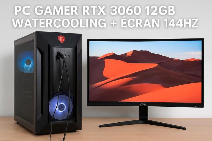 PC Gamer RTX 3060 12 GB | 32 GB RAM | Waterkoeling + scherm, Computers en Software, Desktop Pc's, Zo goed als nieuw, HDD, SSD