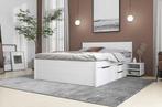 Tweepersoons massief grenen bed in Wit. 140, 160 of 180, Verzenden, Wit, 140 cm, 200 cm