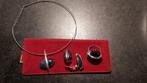 oorbellen, keting & hanger, ring, set 5-delig, zilver, Bijoux, Sacs & Beauté, Colliers, Enlèvement ou Envoi, Comme neuf, Avec pendentif