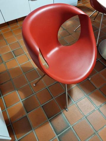  Rode design stoelen 5x