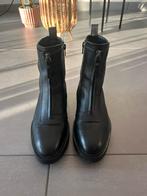 Zwarte lederen dames boots met rits vooraan maat 38, Kleding | Dames, Ophalen, Zo goed als nieuw