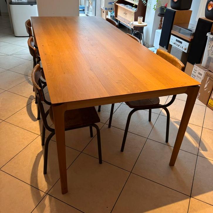 Ethnicraft Bok - eettafel - Eik - 220cm, Huis en Inrichting, Tafels | Eettafels, Gebruikt, 50 tot 100 cm, 200 cm of meer, Vijf personen of meer