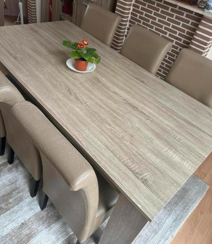 Table à manger 180x90cm + 6 Chaises, Maison & Meubles, Salles à manger complètes, Utilisé, 6 à 8 chaises, Enlèvement