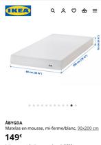Matelas en mousse mi-ferme blanc ikea., Maison & Meubles, Chambre à coucher | Matelas & Sommiers, 90 cm, Matelas, Enlèvement, 200 cm