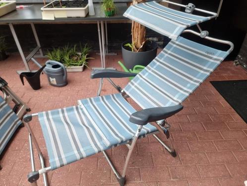 5 confortabele ligstoelen, Crespo + tafel, Caravans en Kamperen, Kampeermeubelen, Zo goed als nieuw, Campingstoel, Ophalen