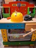 Houten speelgoed werkbank met heel wat toebehoren, Kinderen en Baby's, Speelgoed | Houten speelgoed, Ophalen, Gebruikt