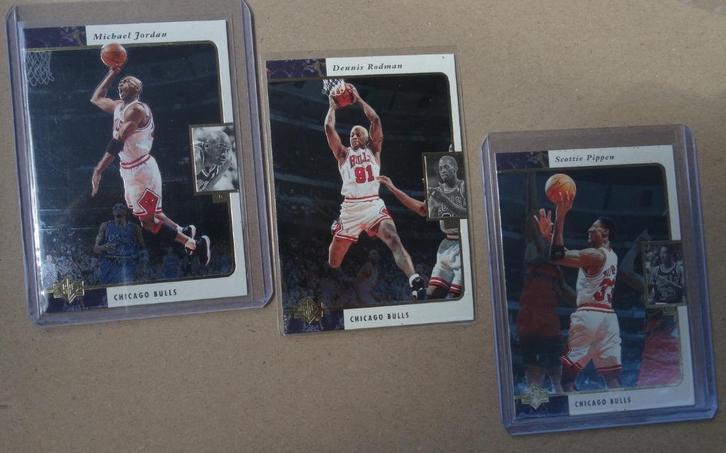 97 UD SP. NBA Bulls lot Jordan,Pippen,Rodman,Kukoc,Kerr, Sport en Fitness, Basketbal, Zo goed als nieuw, Overige typen, Verzenden