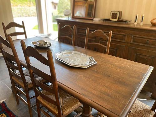 Salle à manger en chêne clair, Antiquités & Art, Antiquités | Meubles | Tables, Enlèvement