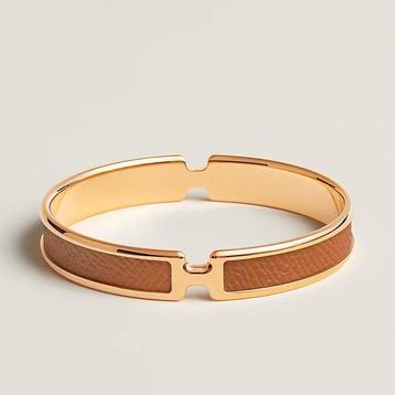 Hermes Olympe Bracelet | Bruin met goud  beschikbaar voor biedingen
