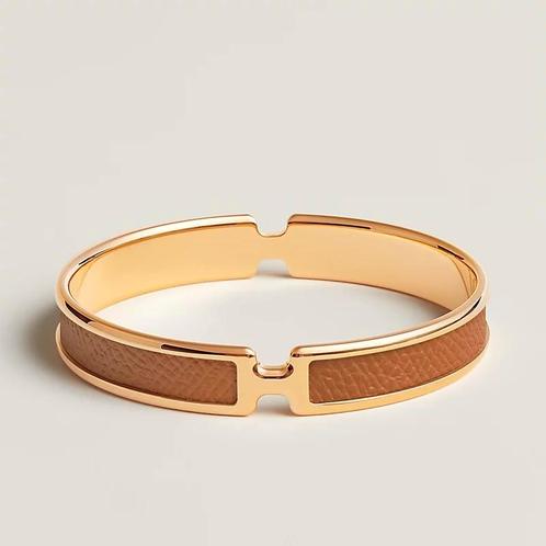 Hermes Olympe Bracelet | Bruin met goud, Handtassen en Accessoires, Armbanden, Nieuw, Goud, Bruin, Ophalen of Verzenden
