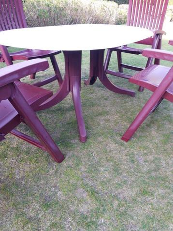 tuinset, Tuin en Terras, Ophalen, 4 zitplaatsen, Kunststof, Zo goed als nieuw